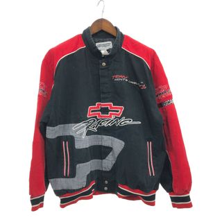 CHECKERED FLAG SPORTS NASCAR ナスカー CHEVROLET シボレー レーシングジャケット 大きいサイズ ブラック (メンズ 2XL) 中古 古着 P8993(その他)