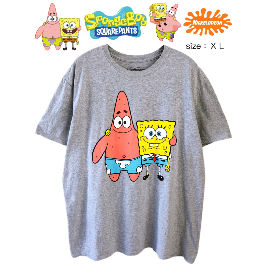 Sponge Bob　Patrick Star　Tシャツ　XL　グレー　US古着 メンズのトップス(Tシャツ/カットソー(半袖/袖なし))の商品写真