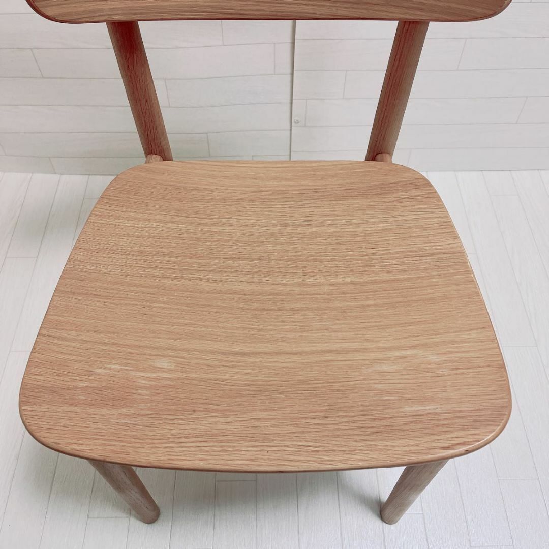 MUJI (無印良品)(ムジルシリョウヒン)の無印 MUJI ラウンドチェア ダイニング 椅子 天然木 オーク材 北欧 良品 インテリア/住まい/日用品の椅子/チェア(ダイニングチェア)の商品写真
