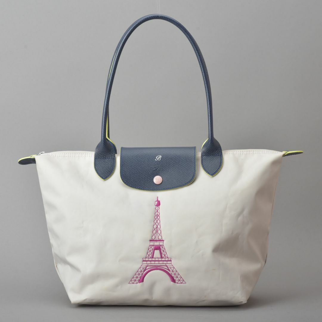 LONGCHAMP(ロンシャン)のLONGCHAMP♡プリアージュ トートバッグ エッフェル塔刺繍 白 ショルダー レディースのバッグ(トートバッグ)の商品写真