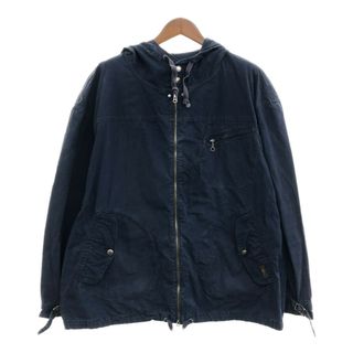 ポロラルフローレン(POLO RALPH LAUREN)のPolo by Ralph Lauren ポロ ラルフローレン サルベージパーカー風 ジップアップ ジャケット ネイビー (メンズ 4XB) 中古 古着 P9116(その他)