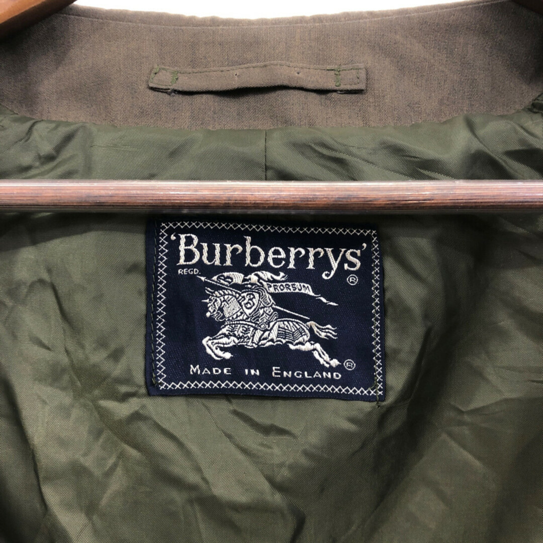 BURBERRY(バーバリー)の70年代 イングランド製 Burberrys バーバリーズ ステンカラーコート アウター ヴィンテージ モスグリーン (メンズ 46) 中古 古着 P9103 メンズのジャケット/アウター(トレンチコート)の商品写真