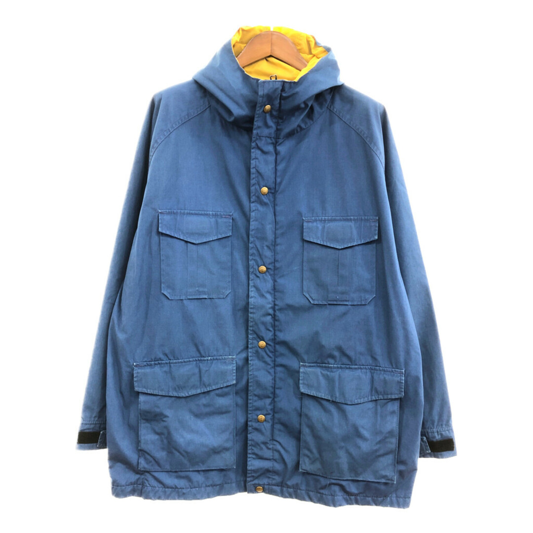 Eddie Bauer(エディーバウアー)の70年代 USA製 Eddie Bauer エディーバウアー 65/35クロス マウンテンパーカー アウトドア キャンプ ブルー (メンズ XL) 中古 古着 P9141 メンズのジャケット/アウター(マウンテンパーカー)の商品写真