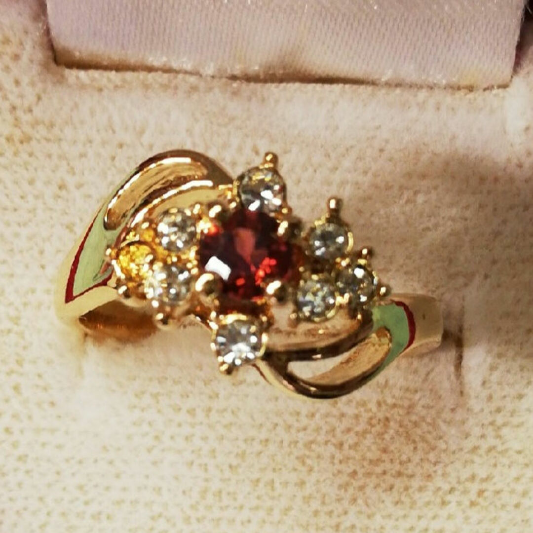 SAVAS(ザバス)の新品同様ルビー風AAA級CZダイヤモンド付きリング指輪　14号 レディースのアクセサリー(リング(指輪))の商品写真
