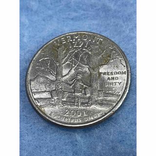 アメリカ25セント記念硬貨 Vermont2001-4-P(貨幣)