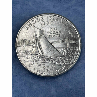 アメリカ25セント記念硬貨Rhode Island2001-3-D(貨幣)