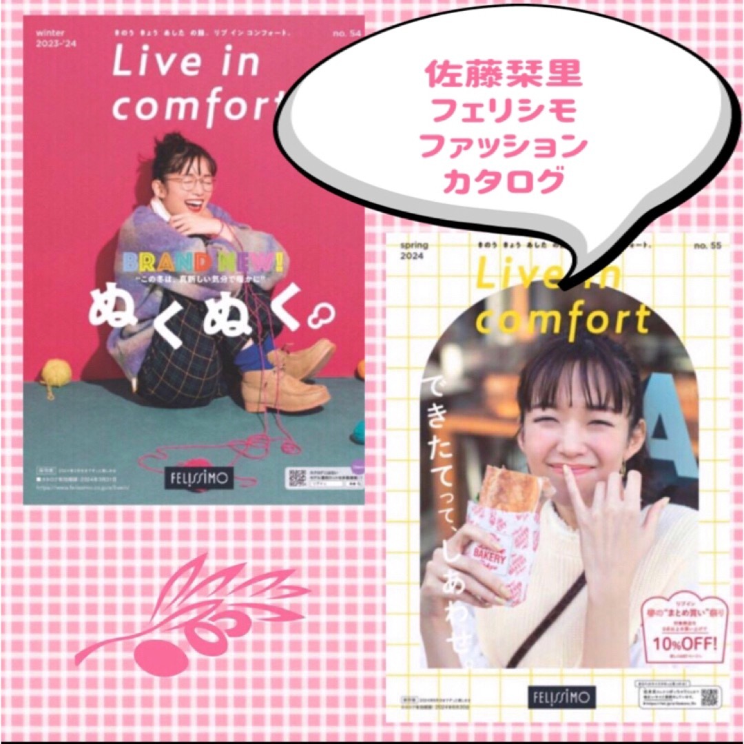 Live in comforrt(FELISSIMO)(リブインコンフォート)のフェリシモ リブインコンフォート カタログ2冊セット 佐藤栞里 エンタメ/ホビーの雑誌(ファッション)の商品写真