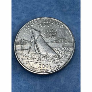 アメリカ25セント記念硬貨Rhode Island2001-3-P(貨幣)