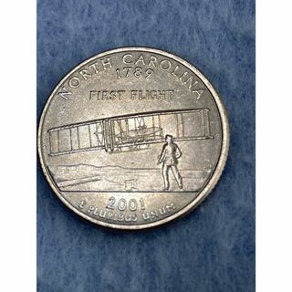 アメリカ25セント記念硬貨North carolina2001-2-D(貨幣)