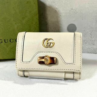 グッチ(Gucci)の［美品］GUCCI バンブー GGマーモント ミディアムウォレット　アイボリー(財布)