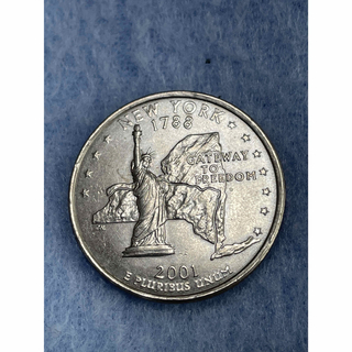 アメリカ25セント記念硬貨New York 2001-1-D(貨幣)