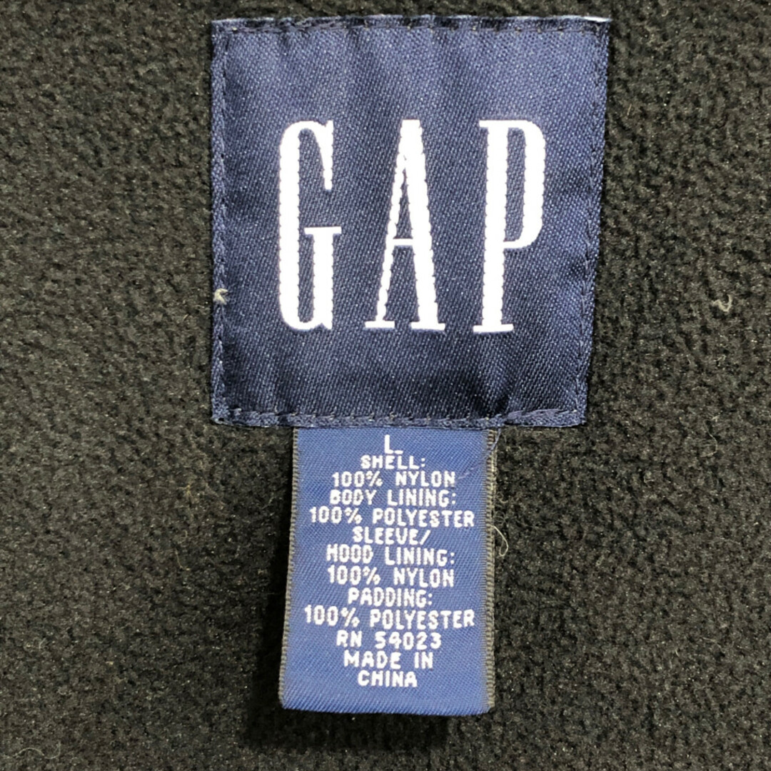 GAP(ギャップ)の90年代 GAP ギャップ ナイロン 中綿 フリースジャケット オールドギャップ OLD GAP グレー (メンズ L) 中古 古着 P9198 メンズのジャケット/アウター(その他)の商品写真