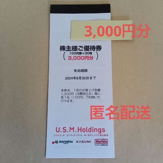 USMH 株主優待券 3,000円分(ショッピング)