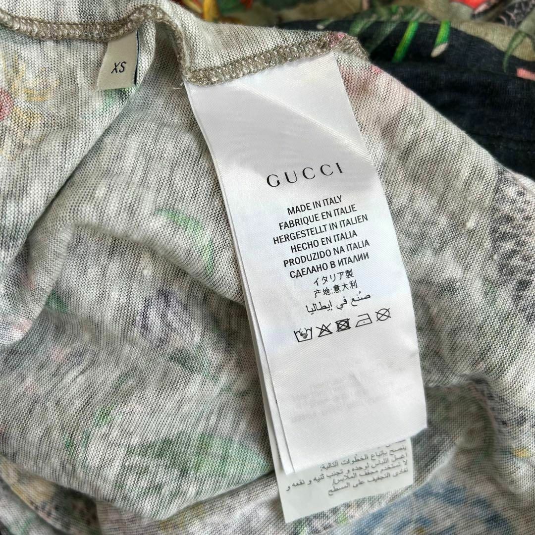 Gucci(グッチ)の極美品 GUCCI フローラル スネークプリント ダメージ加工 Tシャツ XS メンズのトップス(Tシャツ/カットソー(半袖/袖なし))の商品写真