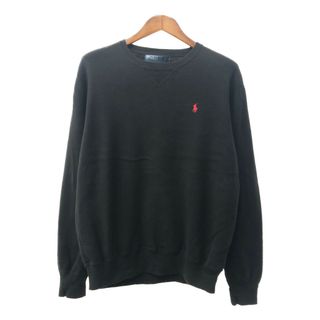 POLO RALPH LAUREN - Polo by Ralph Lauren ポロ ラルフローレン スウェット トレーナー ワンポイントロゴ ブラック (メンズ L) 中古 古着 Q2213