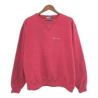 チャンピオン(Champion)の90年代 Champion チャンピオン オーセンティック スウェット 大きいサイズ ワンポイントロゴ レッド (メンズ XX-LARGE) 中古 古着 Q2221(スウェット)