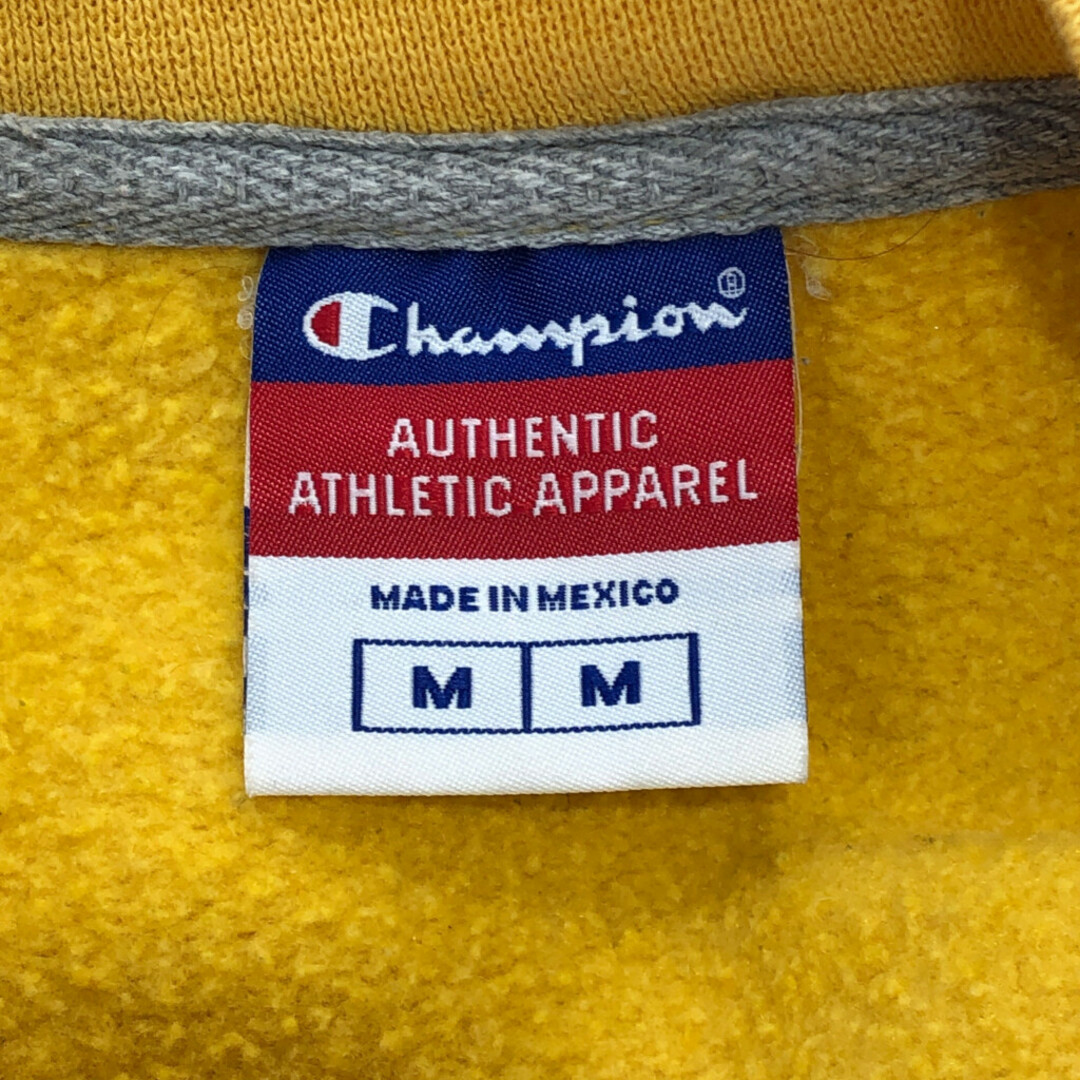 Champion(チャンピオン)の2000年代～ Champion チャンピオン オーセンティック スウェット ワンポイントロゴ イエロー (メンズ M) 中古 古着 Q2222 メンズのトップス(スウェット)の商品写真