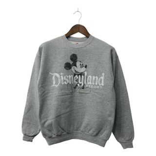 Disneyland ディズニーランド Hanes ミッキーマウス スウェット トレーナー ディズニー キャラクター グレー (メンズ M) 中古 古着 Q2220(スウェット)