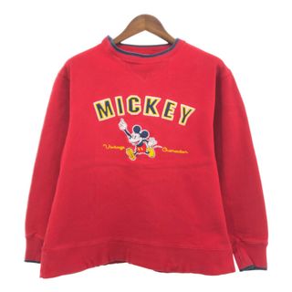 Disneyland ディズニーランド ミッキーマウス スウェット トレーナー キャラクター レッド (メンズ M) 中古 古着 Q2224(スウェット)