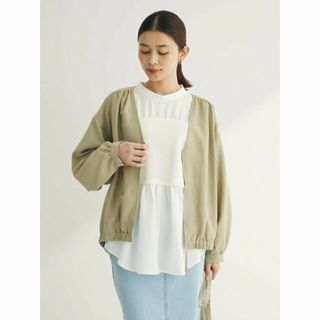 グリーンパークス(green parks)の【カーキ】イージーケア Vネックブルゾン 24SS/レディース/春/ライトアウター(その他)