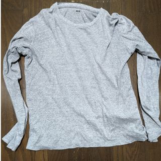 ユニクロ(UNIQLO)のユニクロ 長袖 Tシャツ M グレー(Tシャツ/カットソー(七分/長袖))