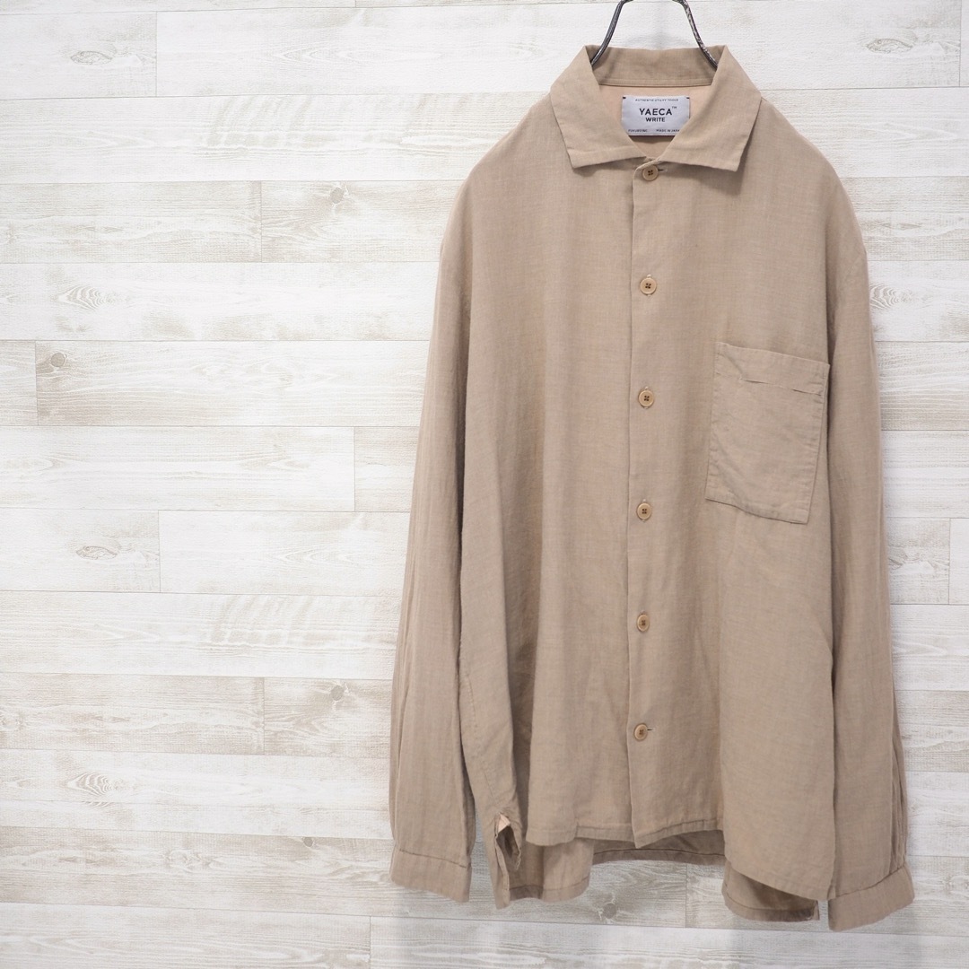 YAECA(ヤエカ)のYAECA WRITE 12SS コットンシルクシャツ-Beige/L メンズのトップス(シャツ)の商品写真