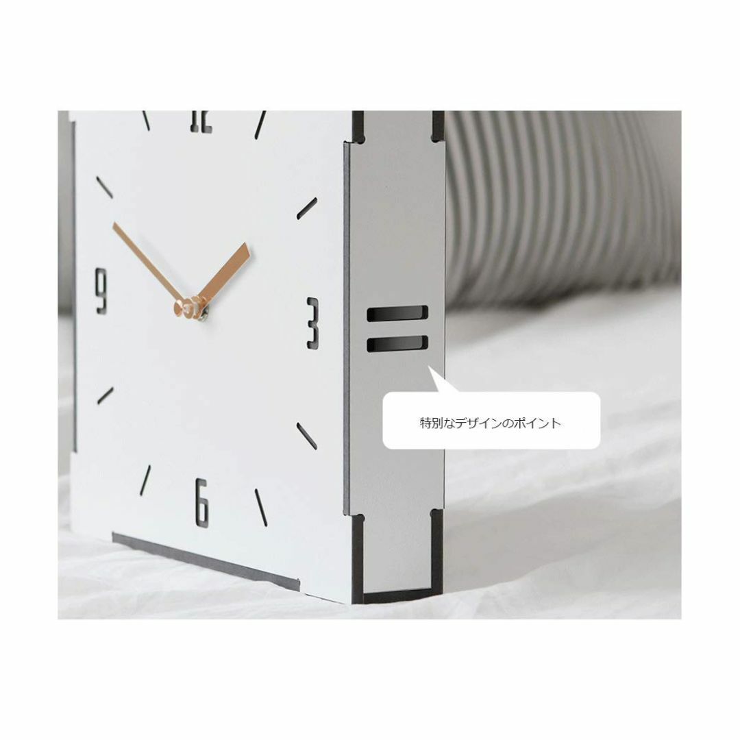 ウッド両面壁掛け時計（ホワイト） おしゃれ インテリア プレゼント 新築祝い インテリア/住まい/日用品のインテリア小物(掛時計/柱時計)の商品写真