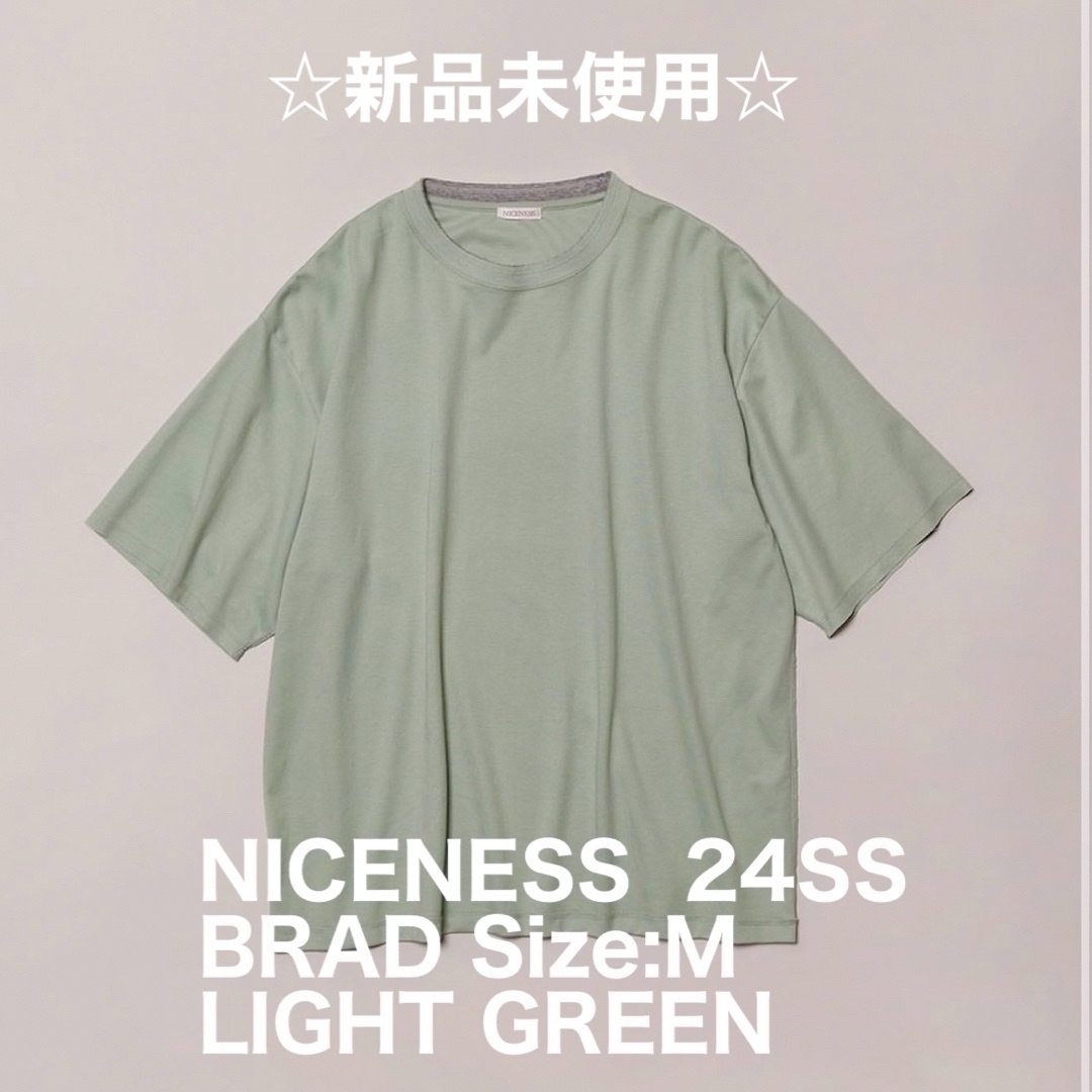 新品☆NICENESS 24SS BRAD Mサイズ LIGHT GREEN メンズのトップス(Tシャツ/カットソー(半袖/袖なし))の商品写真