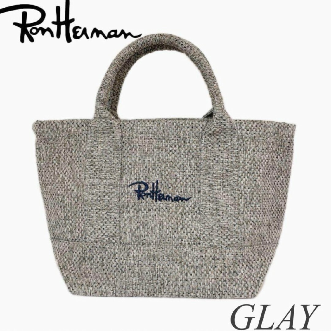 Ron Herman(ロンハーマン)のロンハーマン　ロゴ刺繍　グレー　トートバッグ　新品未使用 レディースのバッグ(トートバッグ)の商品写真