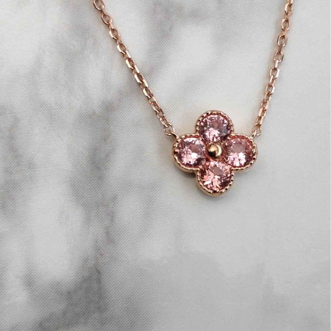 BIZOUX(ビズー)のbizoux 桜色 シャンパンガーネット アナイス ネックレス k18 ビズー レディースのアクセサリー(ネックレス)の商品写真