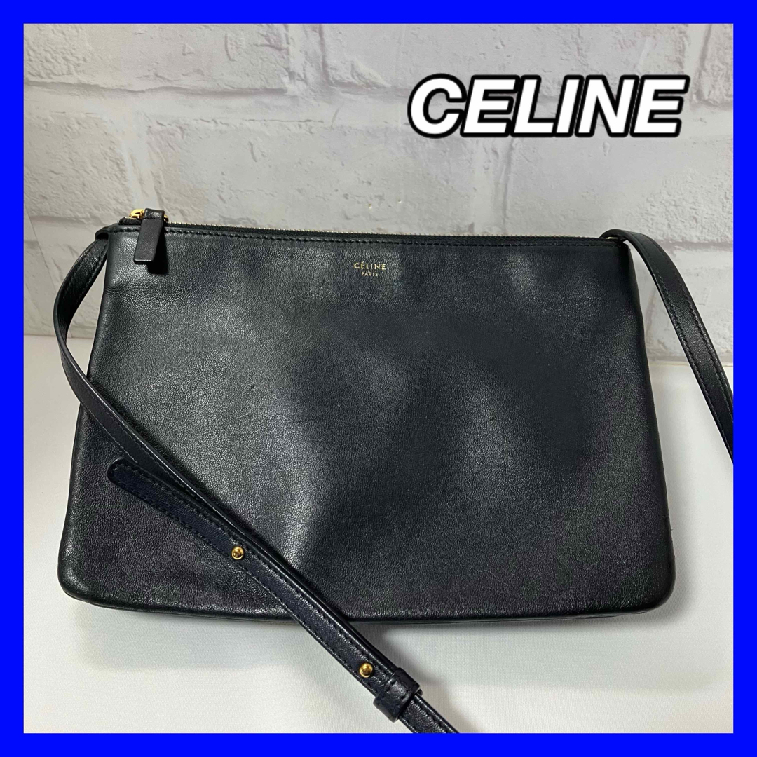 celine(セリーヌ)の専用CELINE トリオ ラージ ショルダーバッグ　ブラック　フィービー斜め掛け レディースのバッグ(ショルダーバッグ)の商品写真