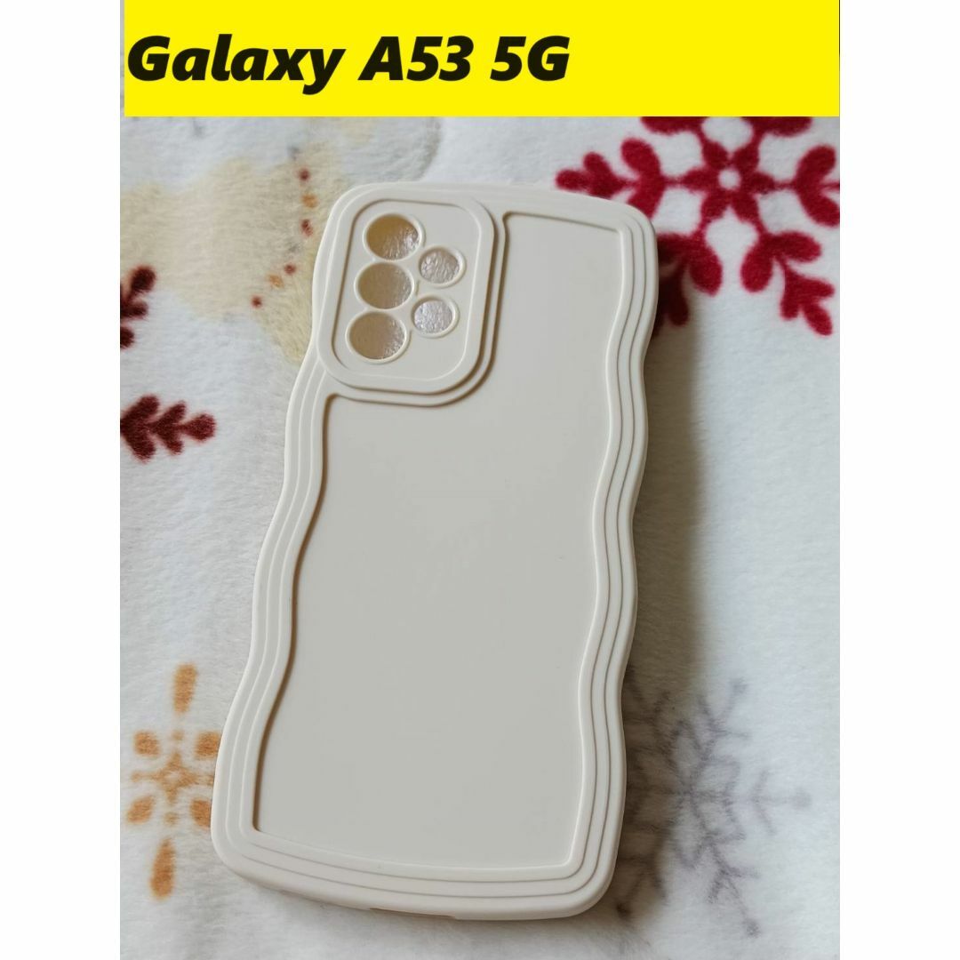 Galaxy(ギャラクシー)のGalaxy A53 5G★ウェーブなみなみ　ベージュ Galaxyケース スマホ/家電/カメラのスマホアクセサリー(Androidケース)の商品写真