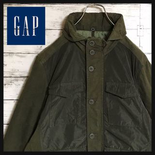 GAP - 【希少デザイン】ギャップ　フード収納付ブルゾン　カーキ　異素材　F832