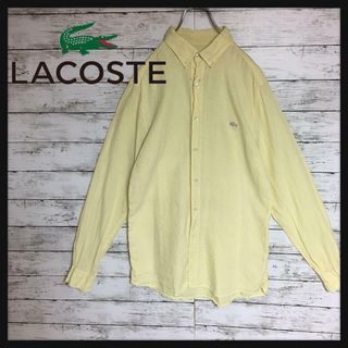 ラコステ(LACOSTE)の【希少白ワニロゴ有り】ラコステ　長袖カジュアルシャツ　人気サイズM黄　K238(シャツ)