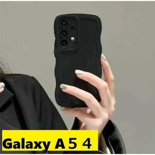 ギャラクシー(Galaxy)のGalaxy A54 ウェーブエッジ なみなみ　可愛いケース 黒(Androidケース)