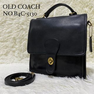 コーチ(COACH)の【希少】オールドコーチ USA製 2way ターンロック スクエア ブラック(ショルダーバッグ)