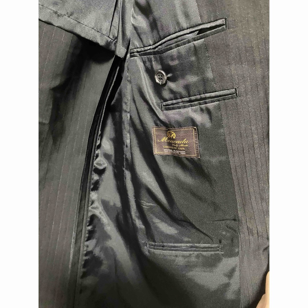 カシミヤ100% スーツ セットアップ ブラック メンズのスーツ(セットアップ)の商品写真