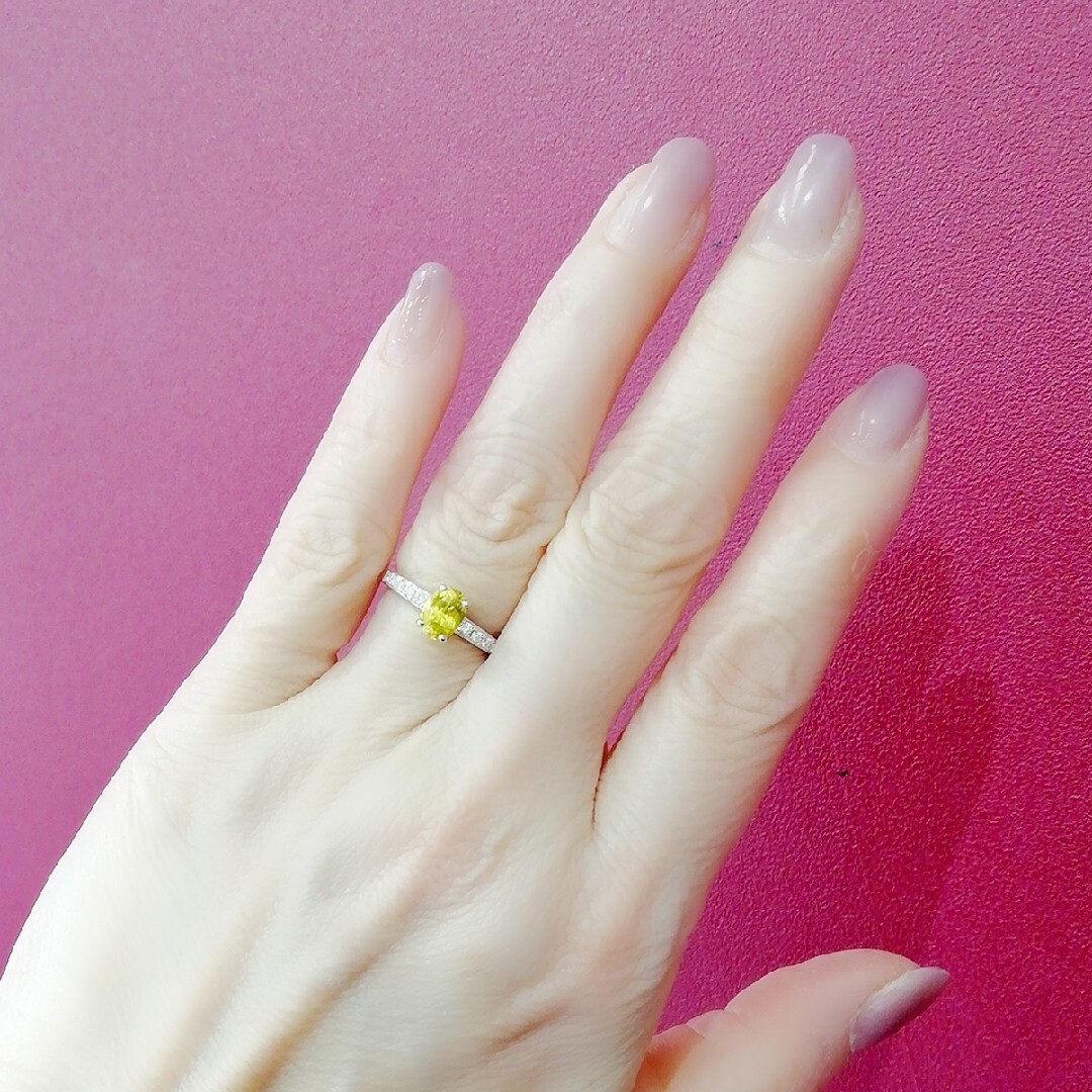 TASAKI⚪Pt900⚪イエロートルマリン✨ダイヤ0.07ct⚪石綺麗リング✨ レディースのアクセサリー(リング(指輪))の商品写真