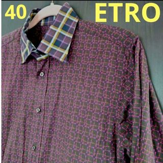 エトロ(ETRO)のETRO 市松柄 チェック シャツ 40(シャツ)