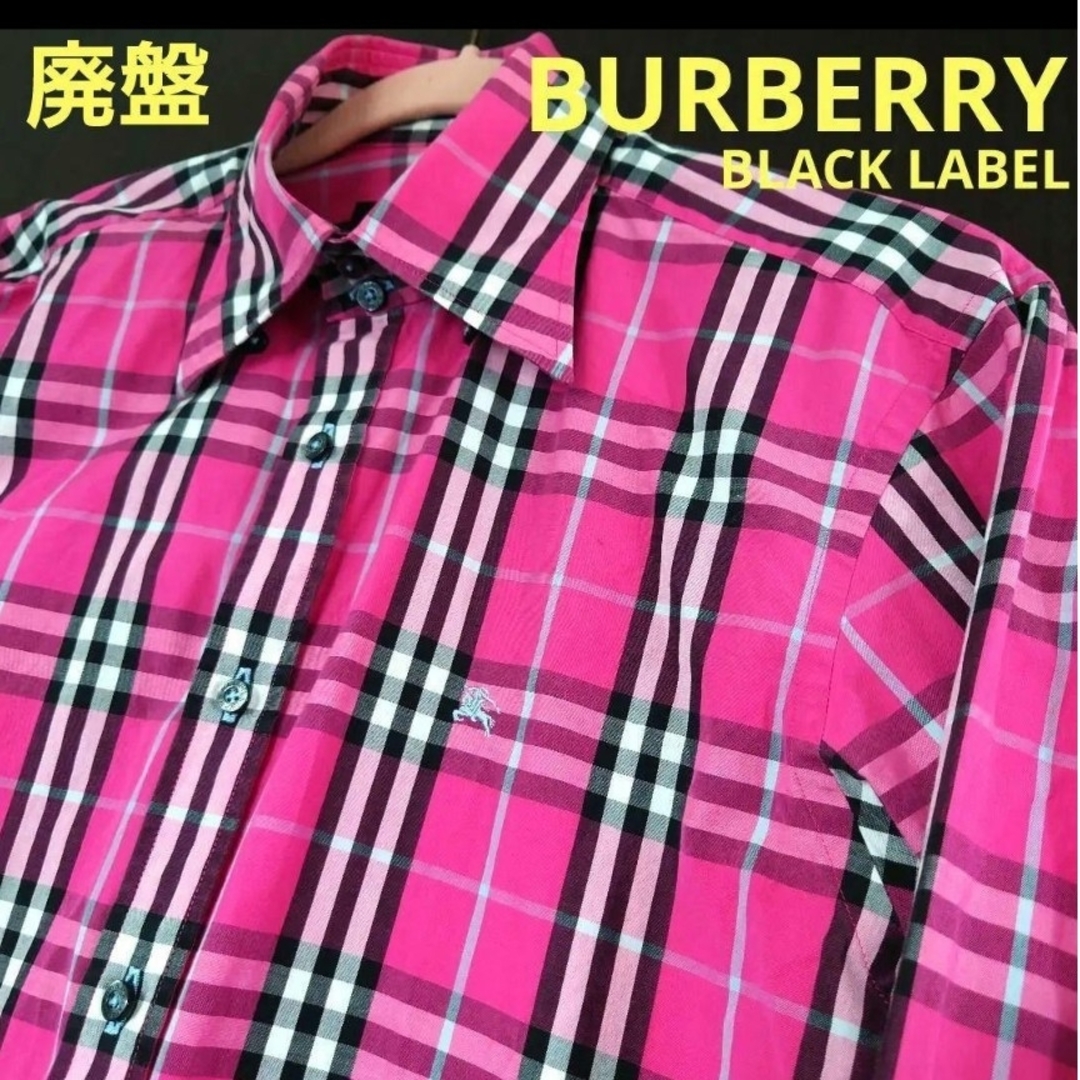 BURBERRY BLACK LABEL(バーバリーブラックレーベル)の廃盤 ヴィンテージ バーバリー チェックシャツ 2 ピンク ラズベリー 三陽商会 メンズのトップス(シャツ)の商品写真