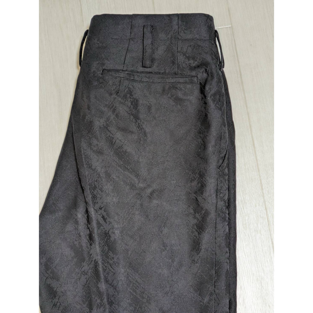 【早い者勝ち】ジャガード 光沢 ブラック 黒 ウールスラックスパンツ 80s メンズのパンツ(スラックス)の商品写真