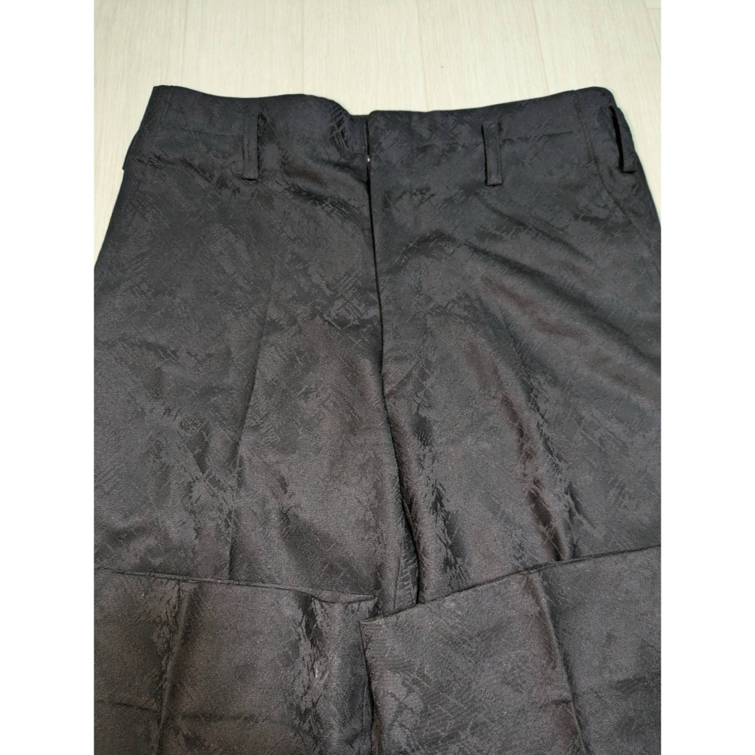 【早い者勝ち】ジャガード 光沢 ブラック 黒 ウールスラックスパンツ 80s メンズのパンツ(スラックス)の商品写真