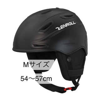 スキー スノーボード ヘルメット 大人 M サイズ調整 イヤーパッド付き 黒(ウエア/装備)