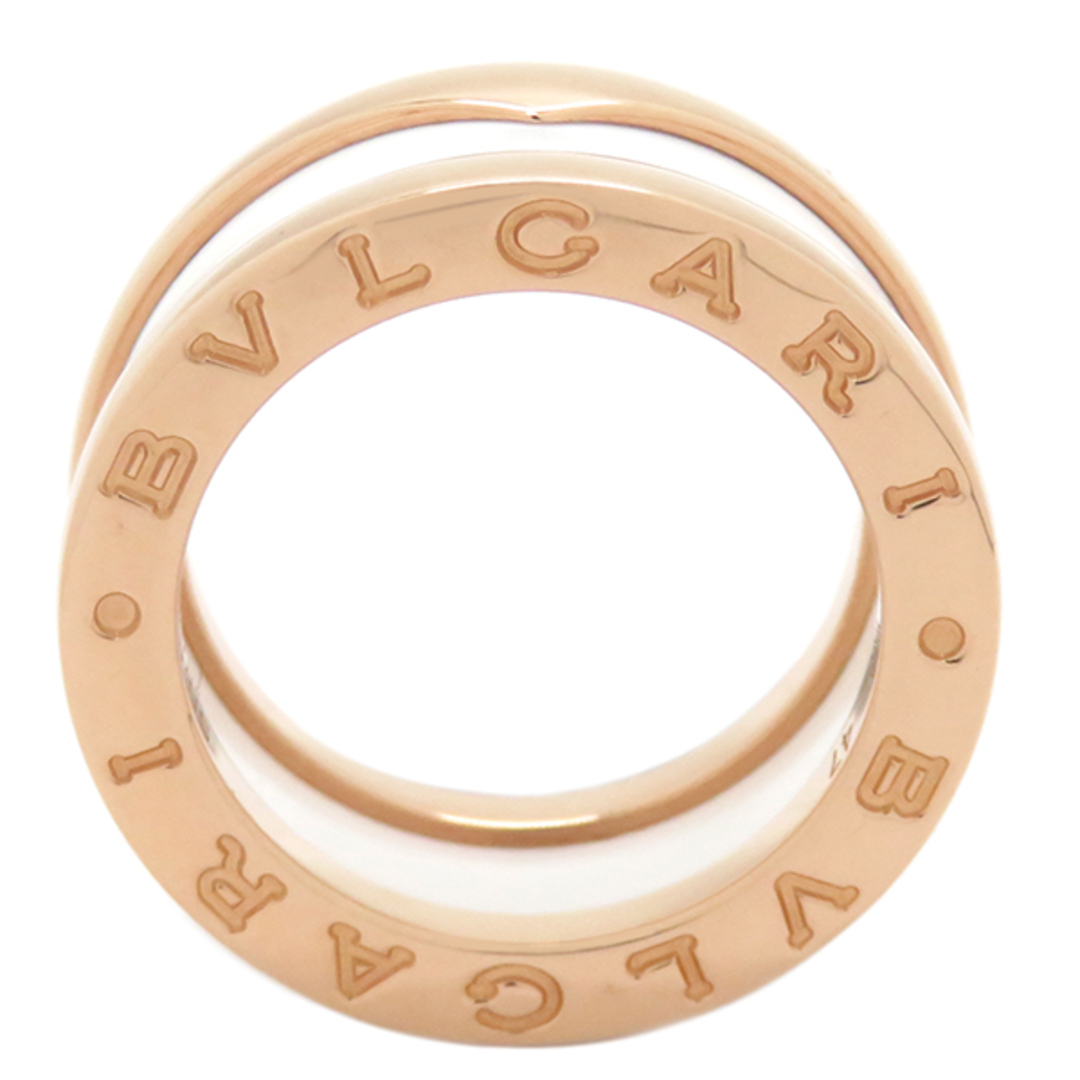 BVLGARI(ブルガリ)のブルガリ BVLGARI リング 指輪 ビーゼロワン B-zero1 2バンドリング K18PG セラミック ローズゴールドXホワイト #47(JP7) 750PG 18金  347709【中古】 レディースのアクセサリー(リング(指輪))の商品写真