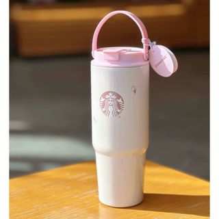 Starbucks Coffee - 海外  スターバックス 24’桜 ステンレス 2wayタンブラー