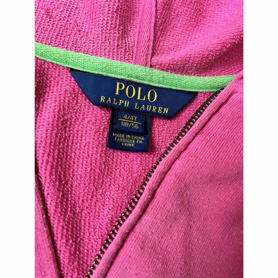 POLO RALPH LAUREN(ポロラルフローレン)のポロラルフローレン ジップアップ パーカー トレーナー キッズ 110 キッズ/ベビー/マタニティのキッズ服女の子用(90cm~)(ジャケット/上着)の商品写真