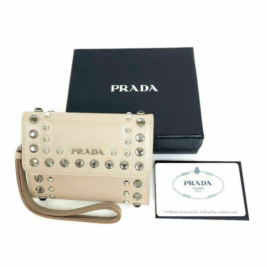 PRADA(プラダ)の【美品】PRADA プラダ カードケース ベージュ レディースのファッション小物(名刺入れ/定期入れ)の商品写真