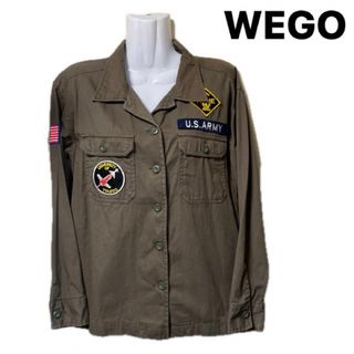 ウィゴー(WEGO)の【WEGO】ワッペンミリタリーシャツ カーキ　レディース長袖シャツ　フリーサイズ(シャツ/ブラウス(長袖/七分))