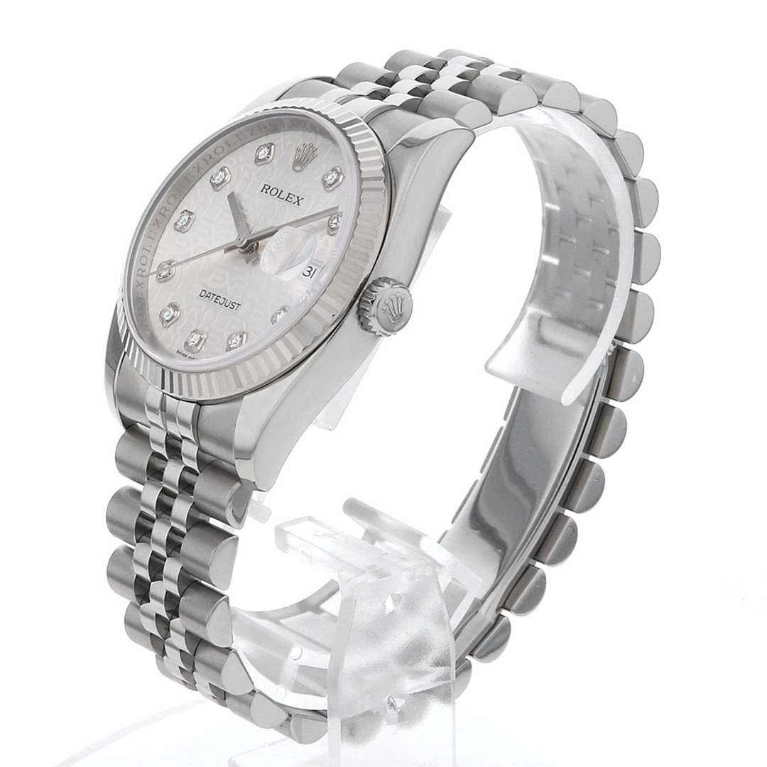 ROLEX(ロレックス)のロレックス デイトジャスト 10Pダイヤ 116234G シルバー 彫りコンピューター 5列 ジュビリーブレス M番 メンズ 中古 腕時計 メンズの時計(腕時計(アナログ))の商品写真