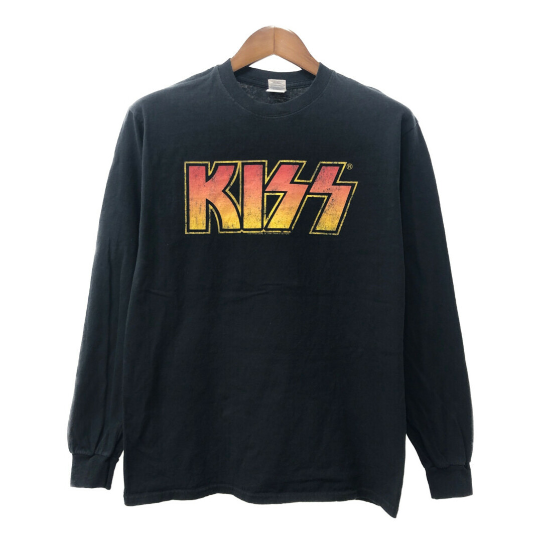 GILDAN ギルダン KISS バンド Ｔシャツ バンT ブラック (メンズ M) 中古 古着 Q2265 メンズのトップス(Tシャツ/カットソー(七分/長袖))の商品写真